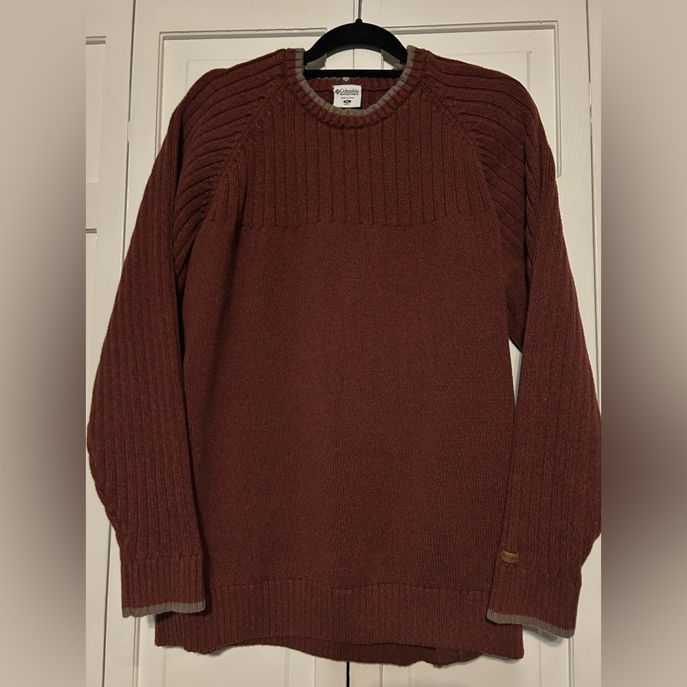 Columbia Men's Maroon Crewneck Sweater 100% Cotton